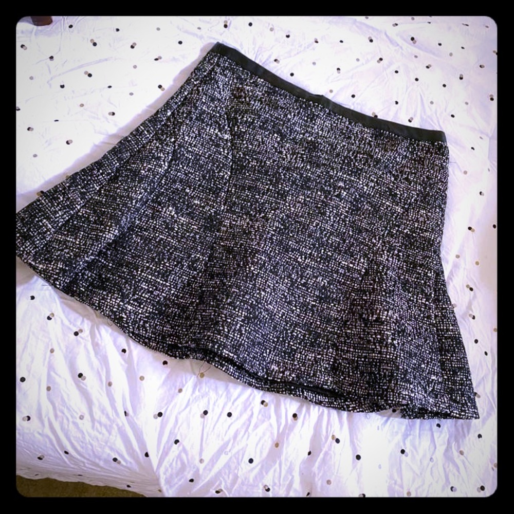 H&M Black & White Tweed Mini Skirt